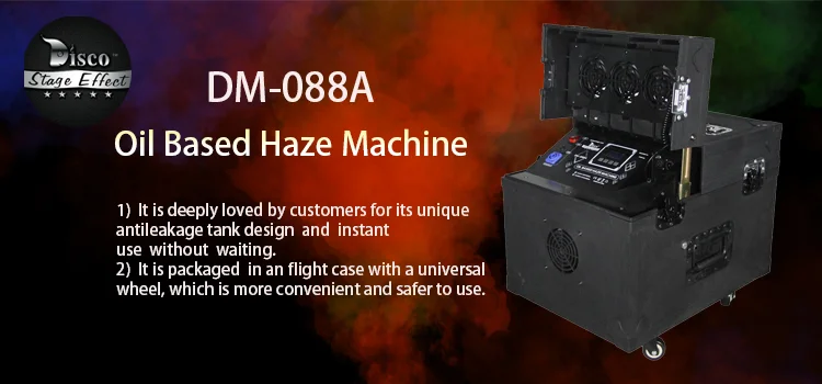 650w oil besed haze machine dual hazer machine fog smoke machine DMX512 with Flight case for bars light show ktv music festivals