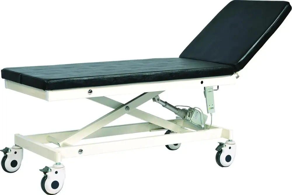 Remote Control Electric Height Adjustable Patient Examination Beds with Artificial Leather Cover Mattress