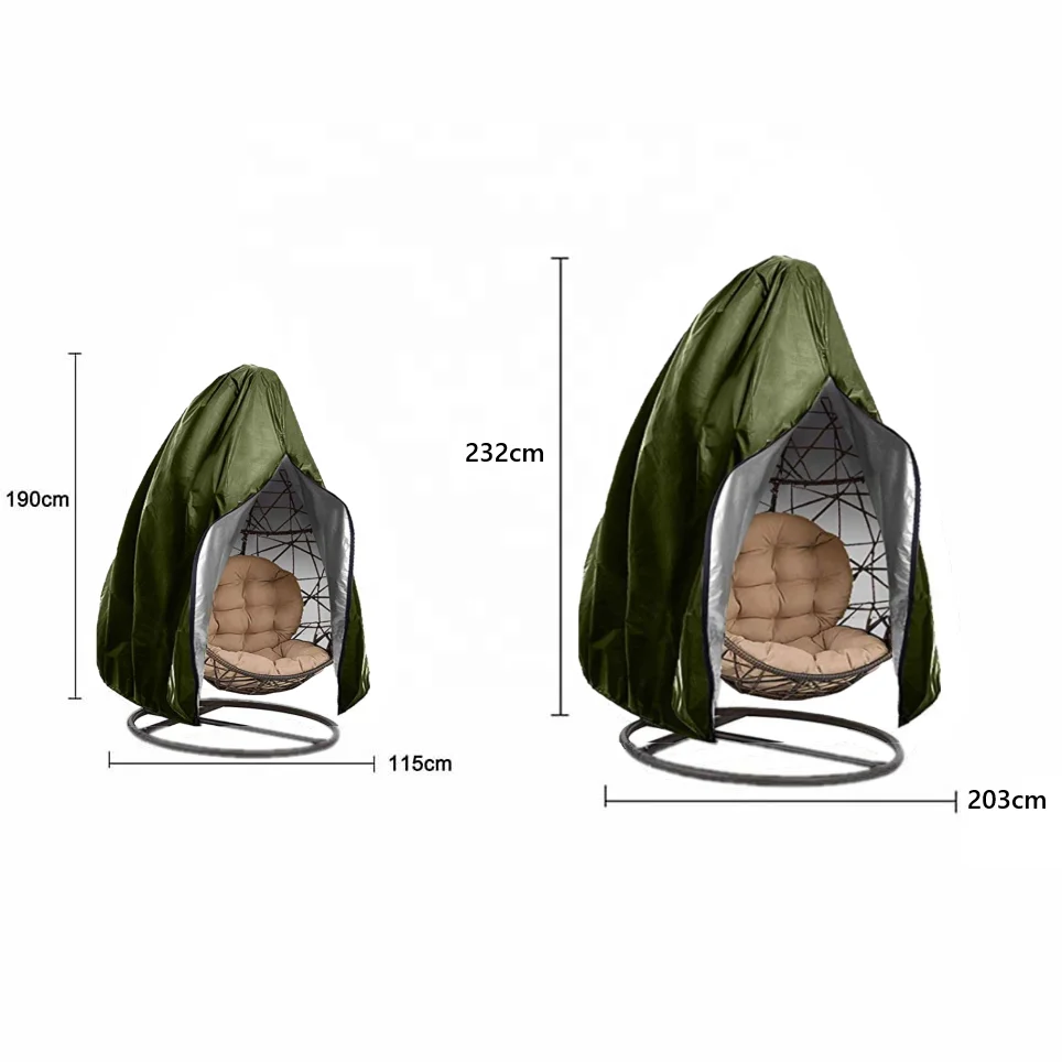 Outdoor Hanging Rocking Chair Cover Eggshell Style Single Seat Waterproof Swing Patio Hanging Chair Cover