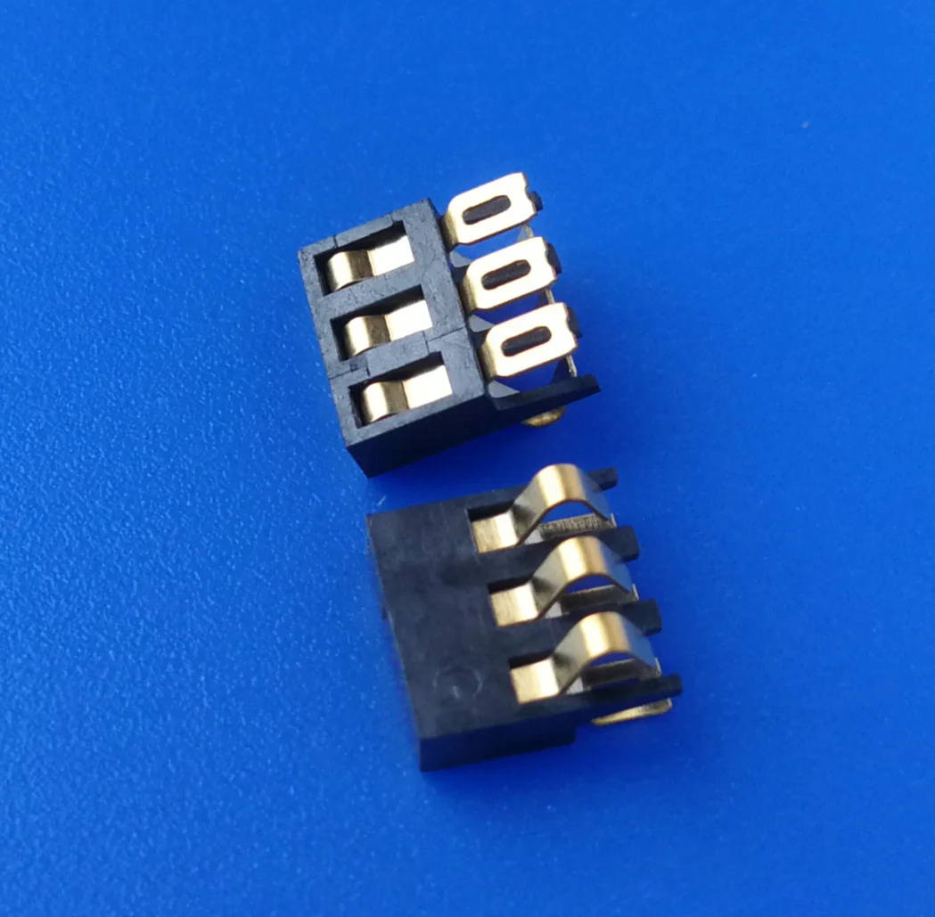3P 2.0PH Positive Pressure Contact 1.7mm Height Battery Spring Contact Connector
