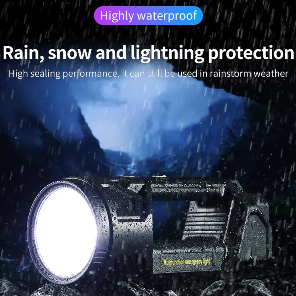 Multifunctional Super Bright Adjustable Rotatable Built-in Battery Hand Lamp Led Solar Flashlight Outdoor Emergency Searchlight