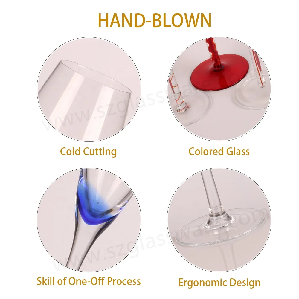 Crystal burgundy wine goblet handmade custom red wine glasses 650ml