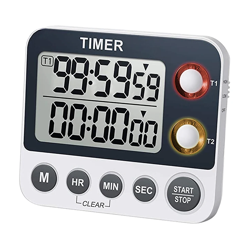 Large LCD Display Count Up And Down Multi Channel Kitchen Timer Digital