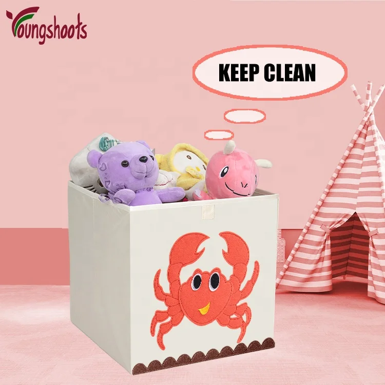 Kids Cloth Organizer Cute Safe And Environmentally Friendly Fabric Storage Bins Child Toy Storage Organizer Cabinet With Handles