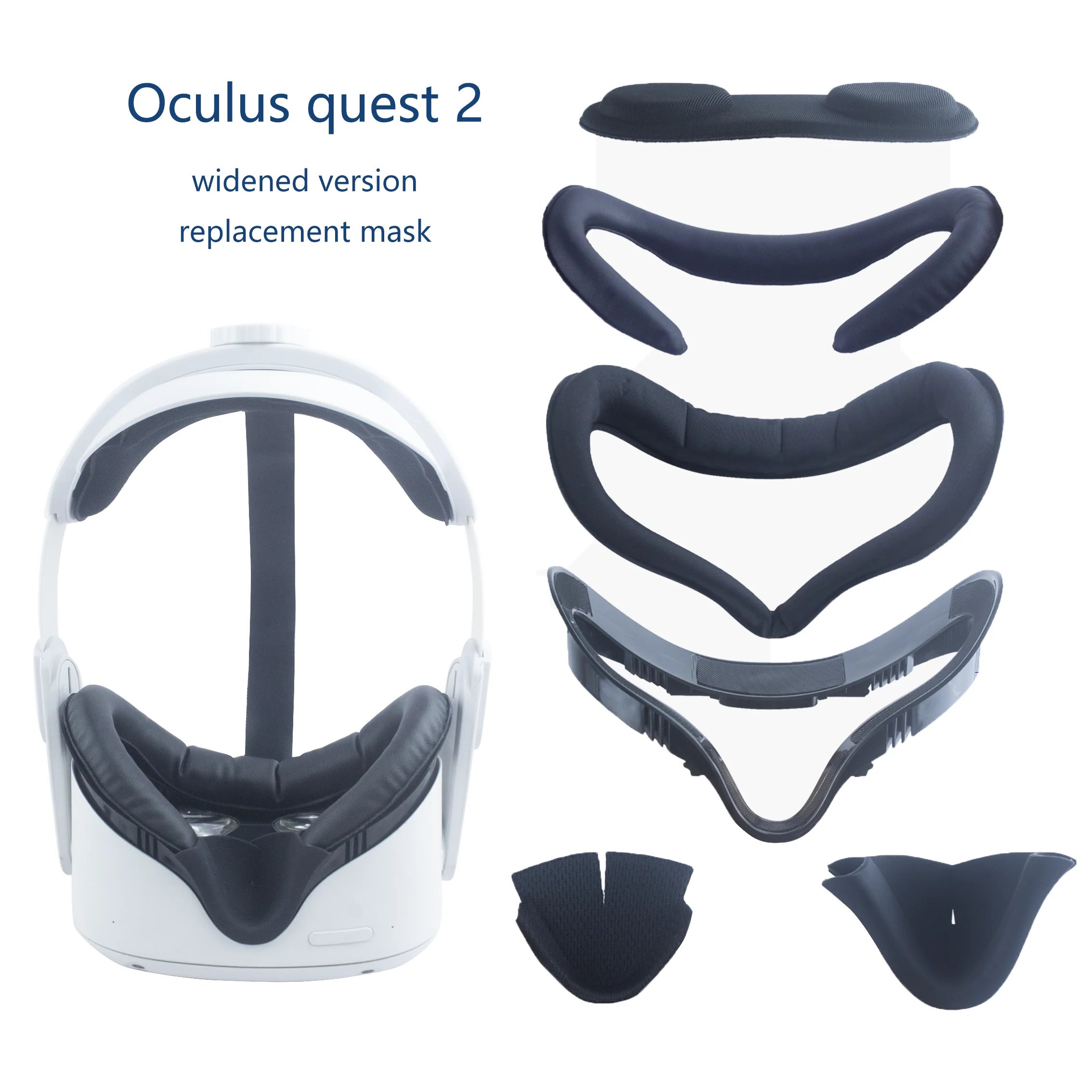 Face Leather Pad Ventilation Mounting Bracket and Blocking Light Replacement Pad Suitable for Oculus Quest 2 VR Accessories Easy