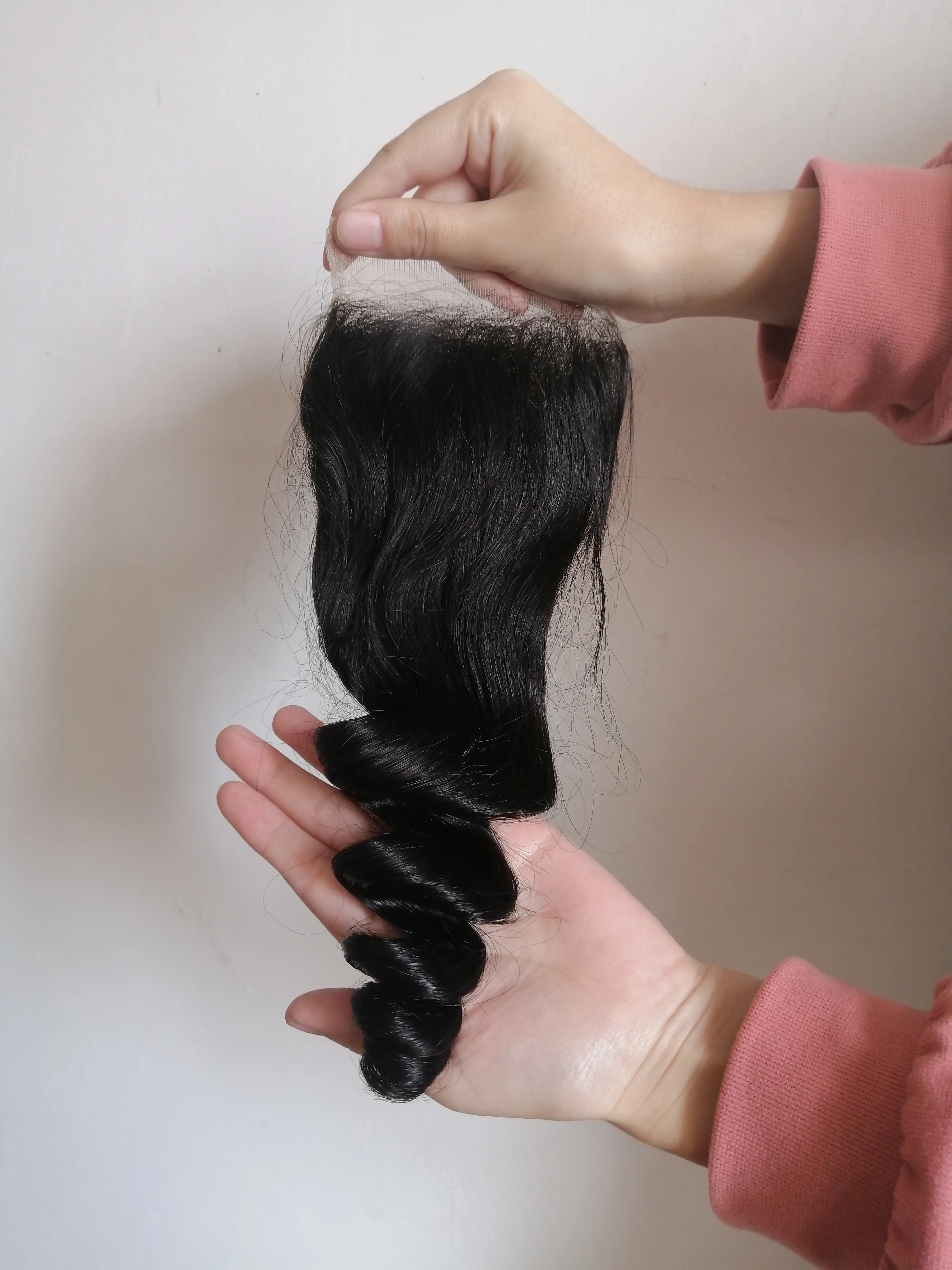 EB Virgin Brazilian Remy Human Hair 4x4 Thin Skin Invisible Lace Frontal Closure Swiss Lace Frontal Transparent HD Product