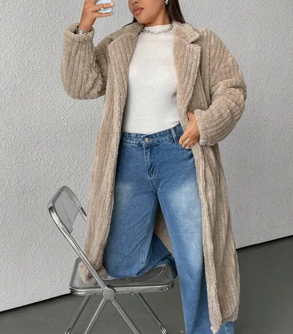 New Arrival Autumn Winter Korean Style Loose Wool Coats Women Long Length Jackets Filling Tweed Waterproof Patchwork Design