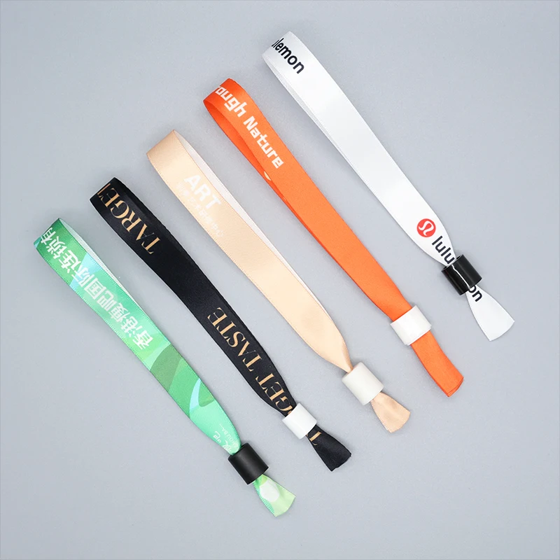 One Time Use wristband Locking Clasp Plastic Slide Buckle Lock with Teeth For Party Festival Fabric Woven Wristband