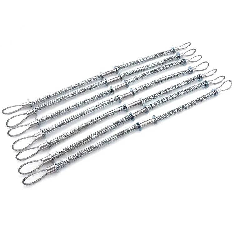 Safety tension spring galvanized steel wire whipcheck sling cable with hose