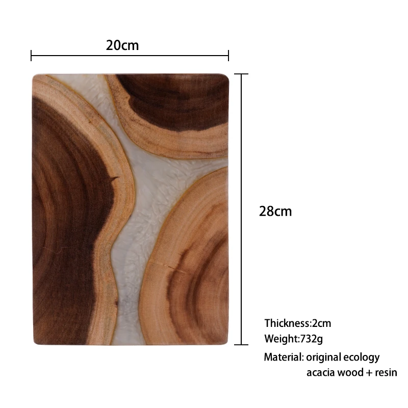 Customized LOGO wholesale hot large size kitchen luxury olive acacia wood resin cutting board