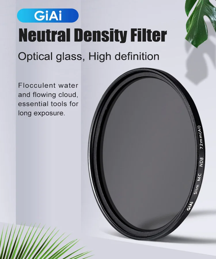 GiAi Slim ND Filter 58mm ND8 Filter Neutral Density 3 Stops Camera ND filter lens