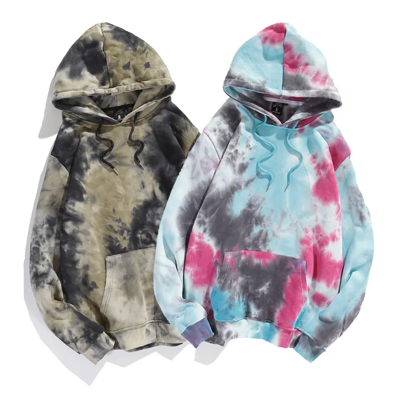 High Quality Custom Logo Pink 100% Cotton Women and Men Oversized Tie Dye Hoodies