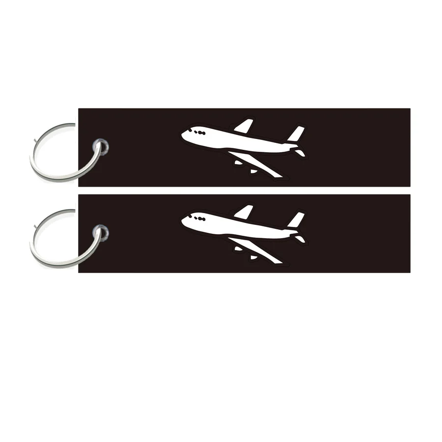 Factory Directly Price Custom Airplane Embroidered Keychain Key chain Remove Flight Jet Tag