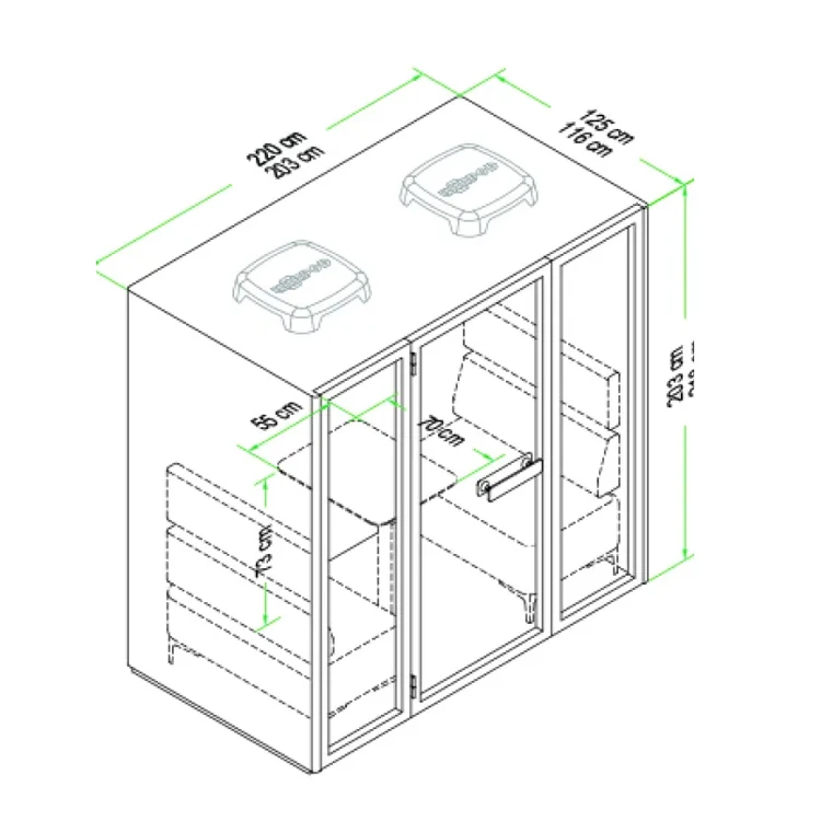 ODM Soundproof Office Booth 2200 x 1250 2280mm Soundproof Pod D Pod for Private Discussions Privacy Booth