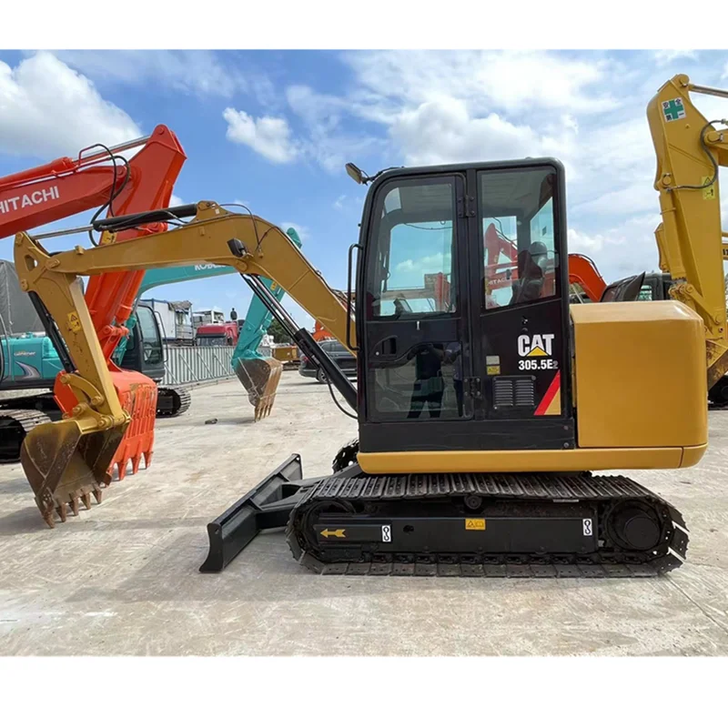 Низкие рабочие часы CAT305.5E2 кошка 305.5E2 мини 5 тонн экскаваторов микро гидравлический экскаватор б/у землеройные машины