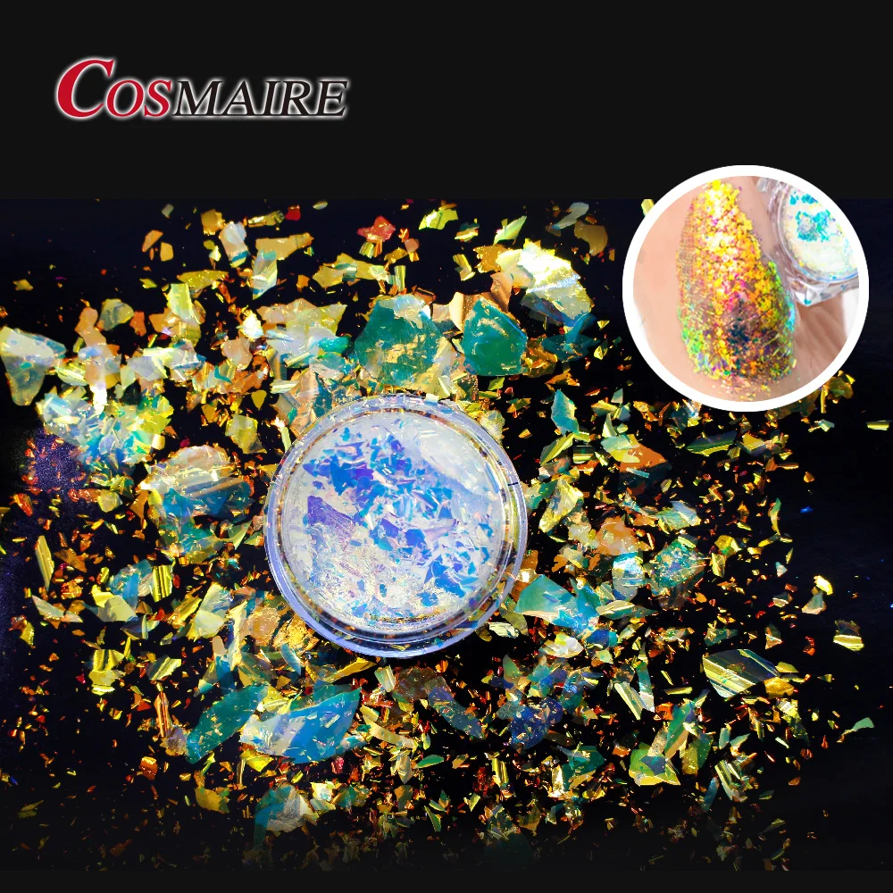 Transparent Aurora Chameleon Pigment Flakes Chunky Flake Nail Powder Pigment