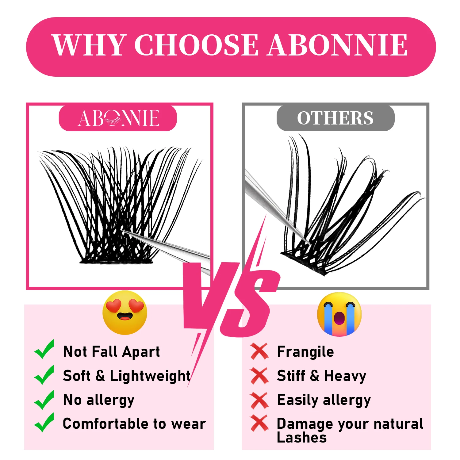 Abonnie Segmented Lashes New Diy Eyelash Extension Kits Packaging Mink Diy Cluster Lash Extension Kit Lash Cluster