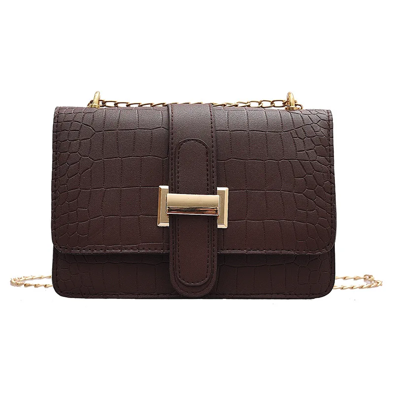 Stone Pattern Trendy Small Ladies Purses Handbags Casual Retro Mini Shoulder Bag Retro Chain Shoulder Bag