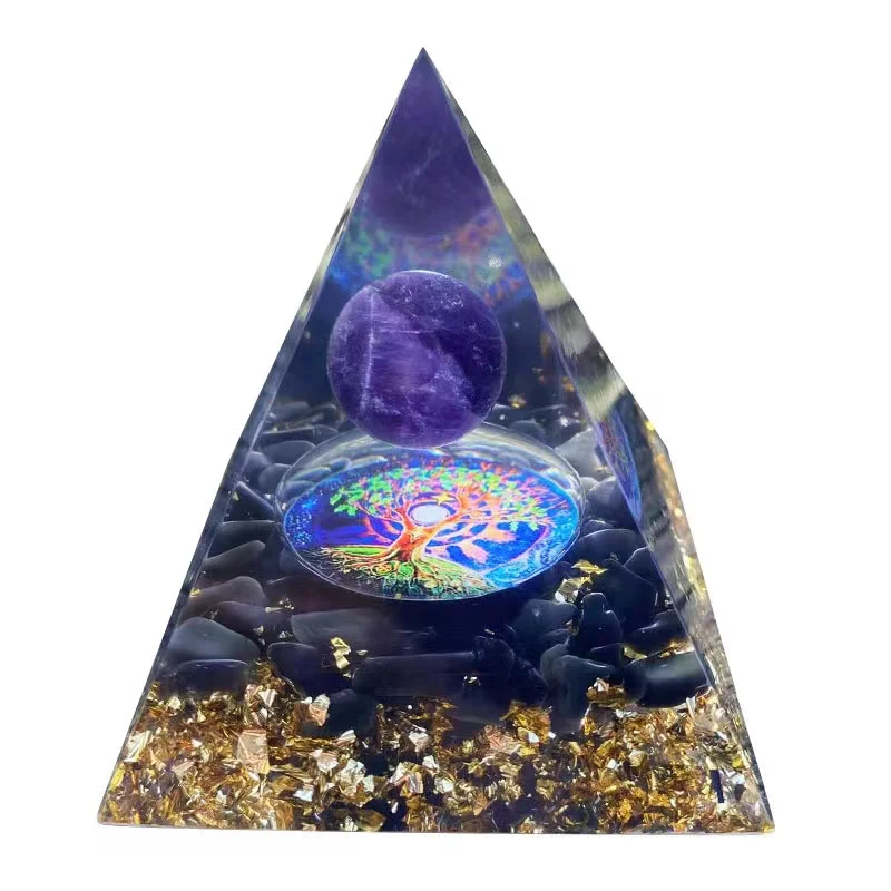 Wholesale Hot Sale Amethyst Crystal Pyramid Reiki Chakra Healing Meditation Orgone Pyramid Crystals