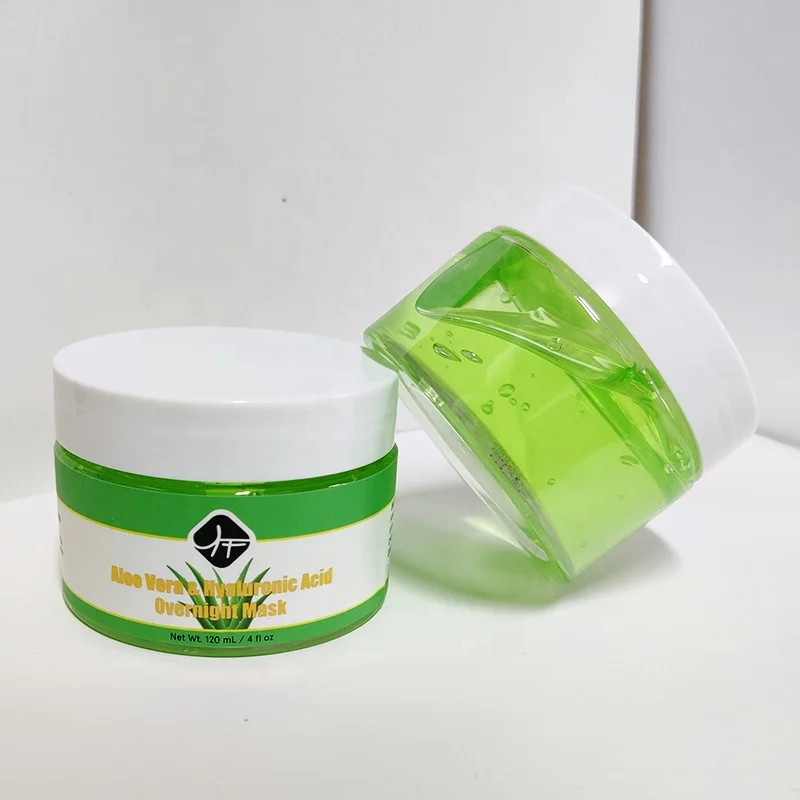 Low MOQ  Private Label Organic Natural  Face Mask For NightTime Skin Repair Whitening Moisturizing Aloe Vera Facial Mask