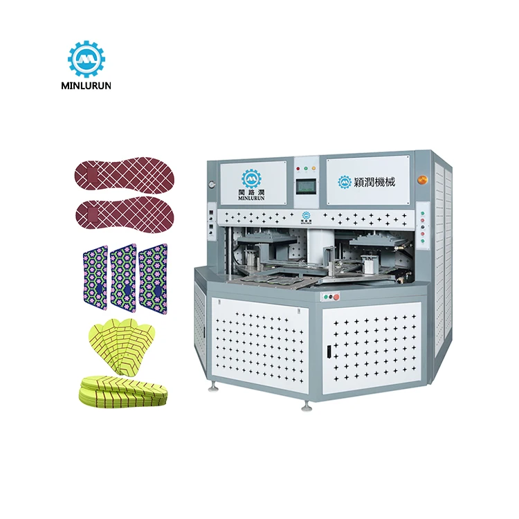 
Rotary 4 Stations Slipper Hawai Sandal Making Summer Flip Flops Eva Foam Sheet Chappal Sole Emboss Printing Machine 