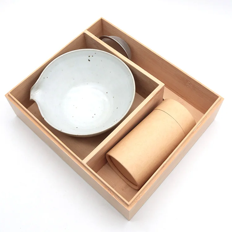 Estick Eco friendly  japanese Support Custom Logo Matcha Gift Kit Packaging WoodenSet Premium Ceremony