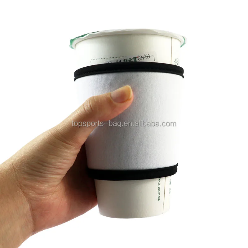 White Blank Coffee Cup Coolies Thermal Neoprene Drink Cup Sleeve New Design Binding Cooler Bags