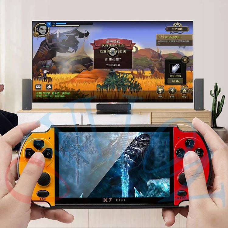 New X7 Plus Full Color Large Screen Built-in 200 Games Retro Handheld Game Console