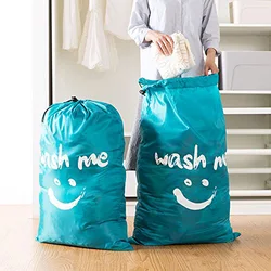 Factory Direct Sales New Polyester Beam Waterproof Bag Sundries Storage Wash Bag Environmentally Friendly Drawstring Laundry Bag