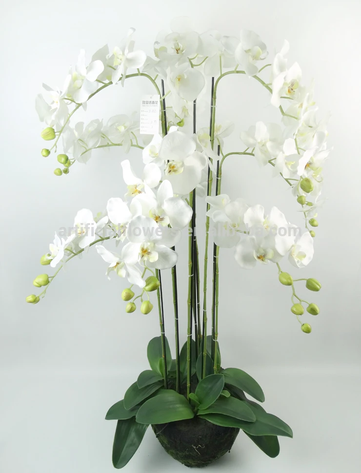 Artificial big butterfly flowers orchid bonsai with pot for decoration butterfly flowers artificial