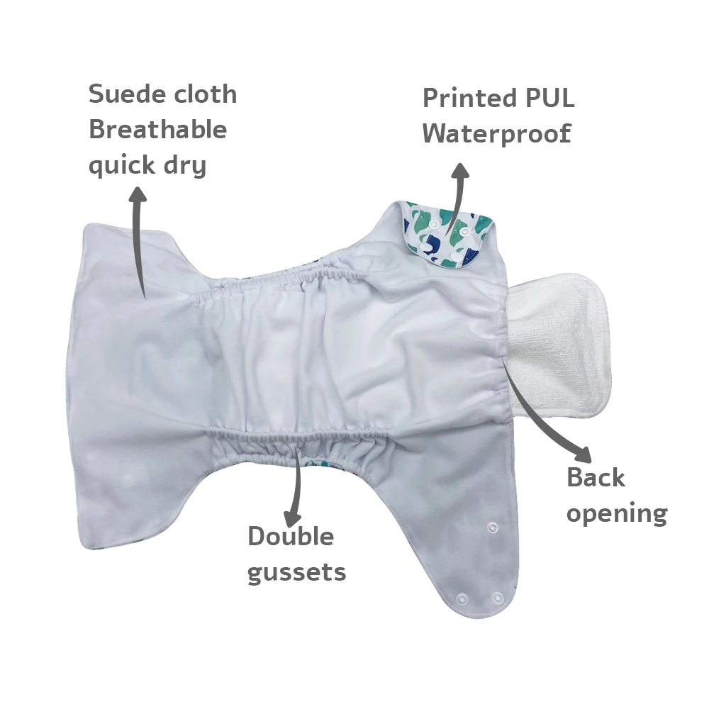 Hot sale accept OEM&ODM XL  washable big one size fit all adjustable  suede cloth baby cloth pocket diaper