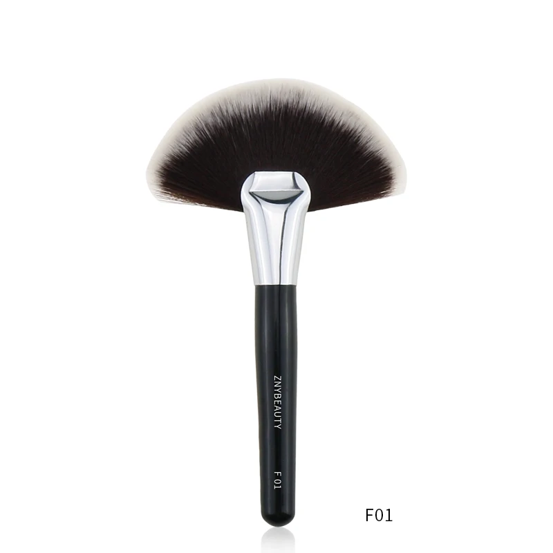 black red and white luxury premium high end natural fan makeup brushes  free shipping wholesale price bs mall premium synthetic