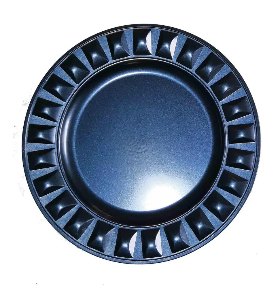 Высокое качество, оптовая продажа, дешевое свадебное украшение, простые синие пластиковые тарелки для зарядного устройства
