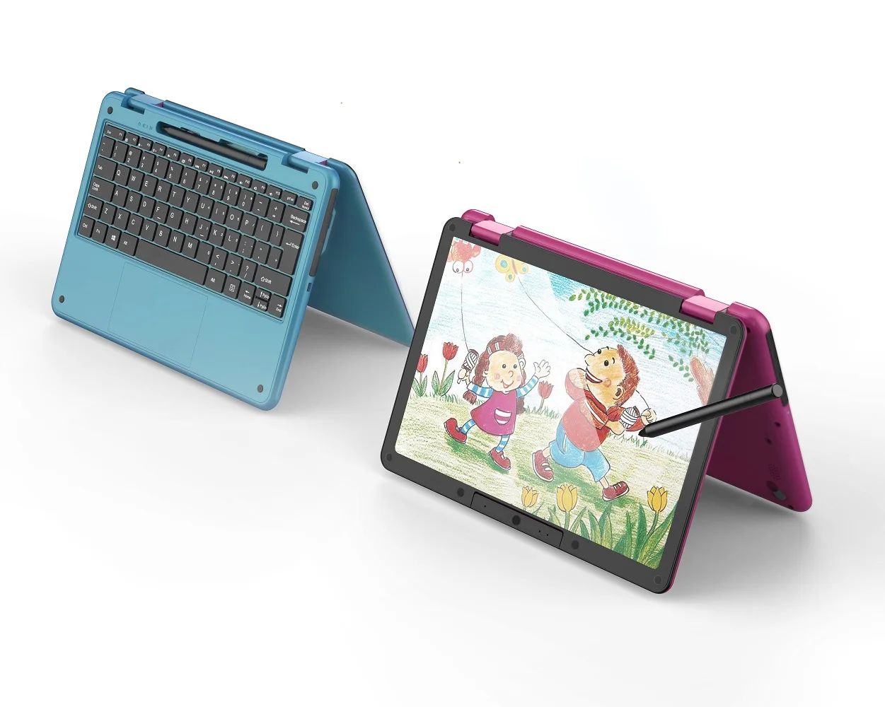 Affordable windows 10 mini laptop core i7 265ssd touch screen rotating 360 degree children educational laptops tablet PC