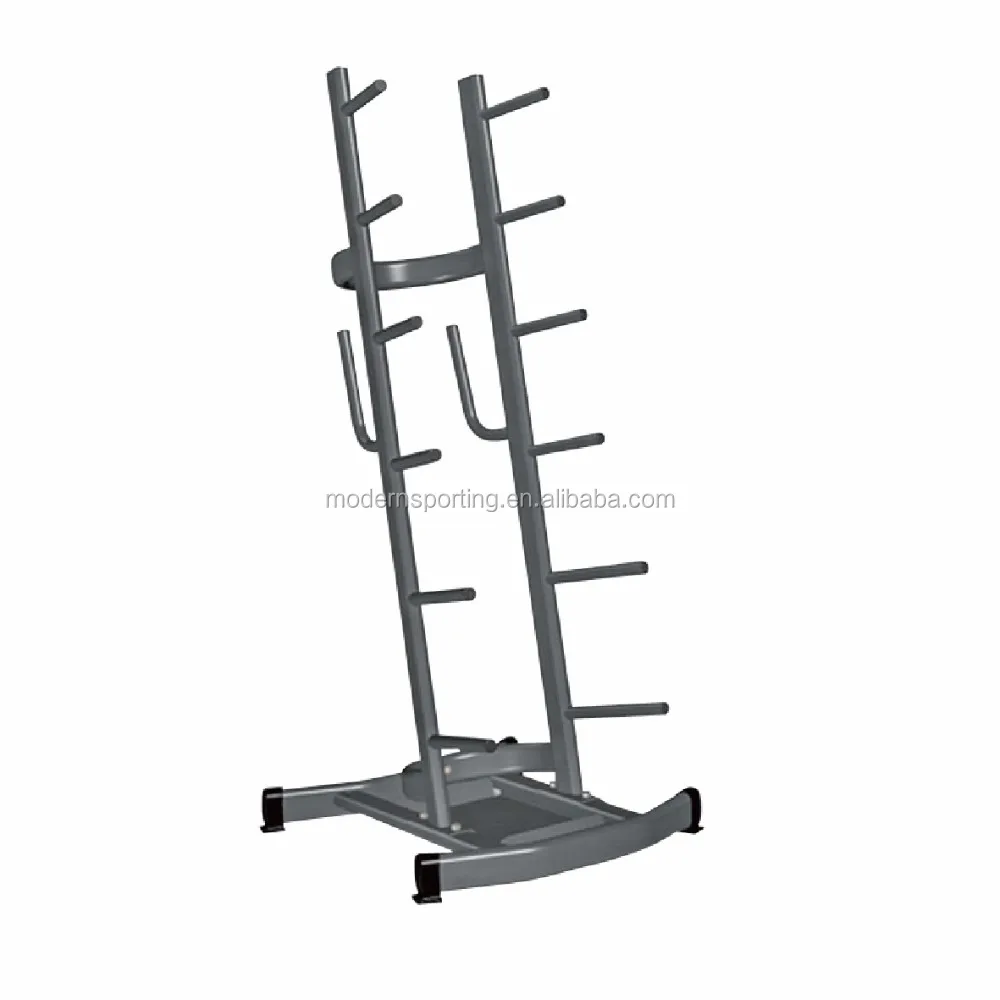 MDBuddy Rubber Coated Plates Storage Cardio Barbell Pump Set Rack Storage Barbell Rack