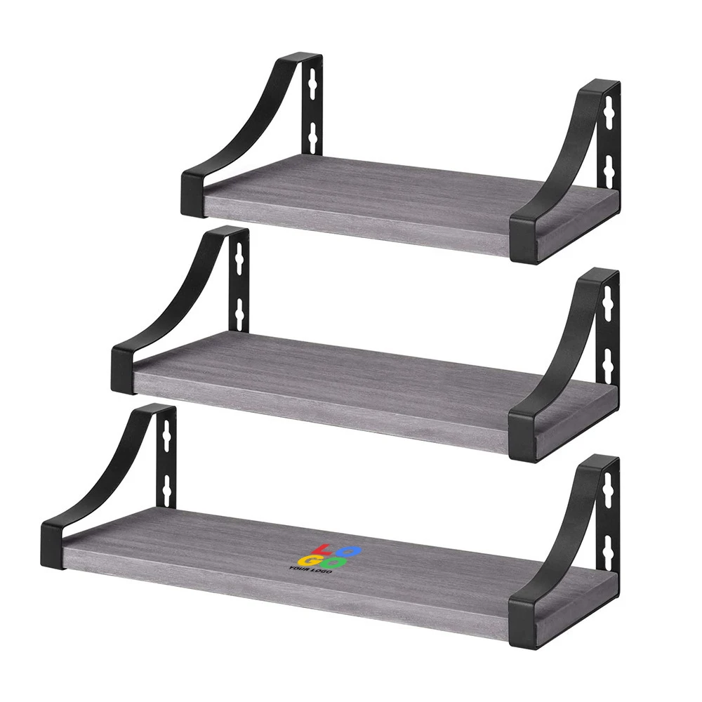 VDS859 Set of 3 high quality rectangle natural floating rustic wood wall shelves floating shelf other living room furniture