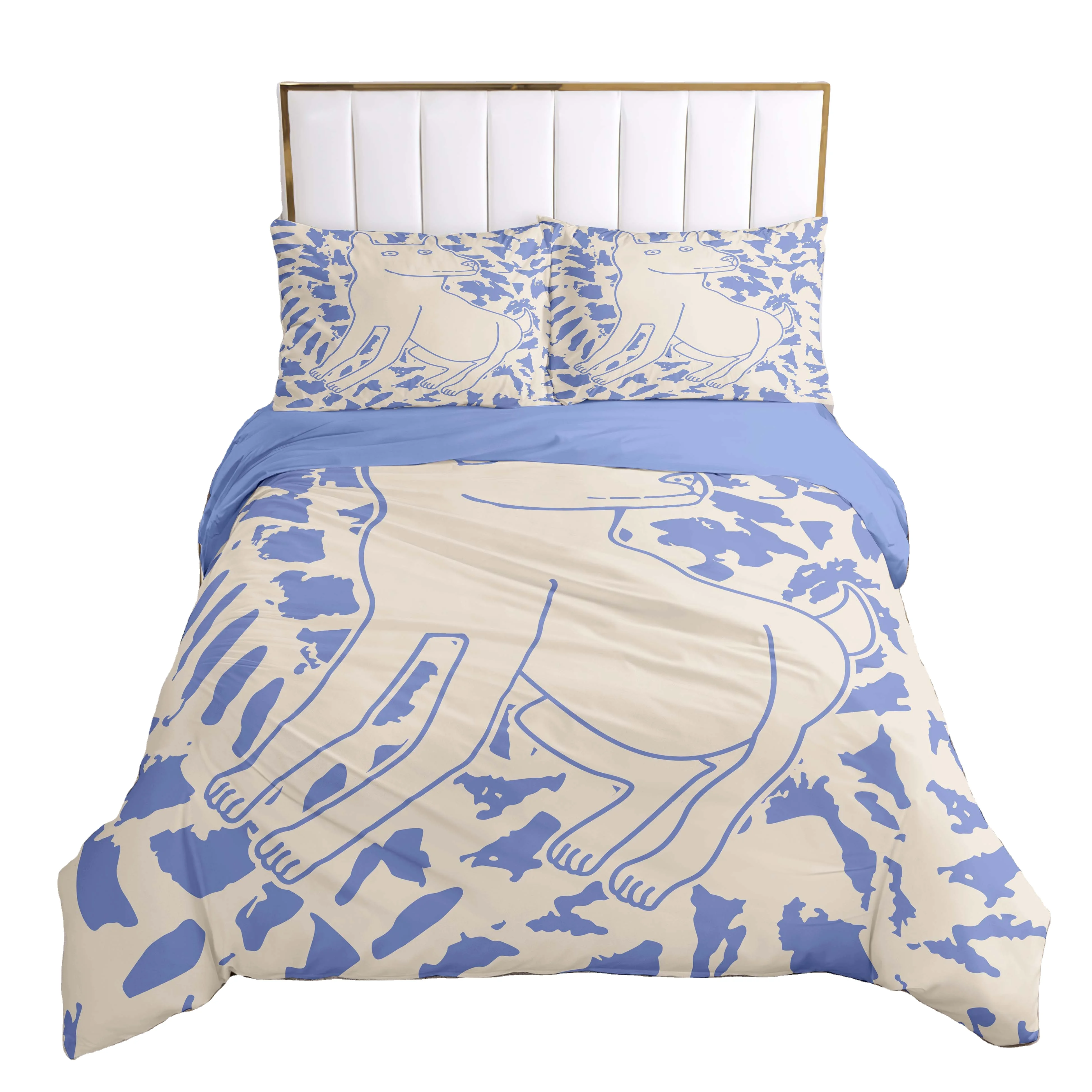 Printed queen king size home textile quilt cover bed set luxury duvets cover comforter bedding sets from China