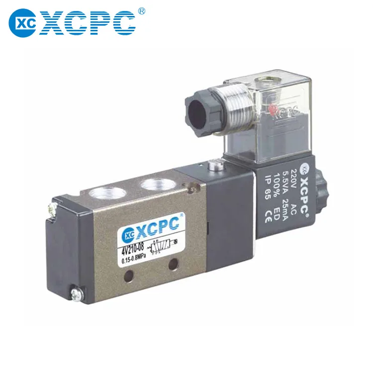 Pneumatic Component 4V210-08 series 5/2 Way Solenoid Directional Control Air Valve