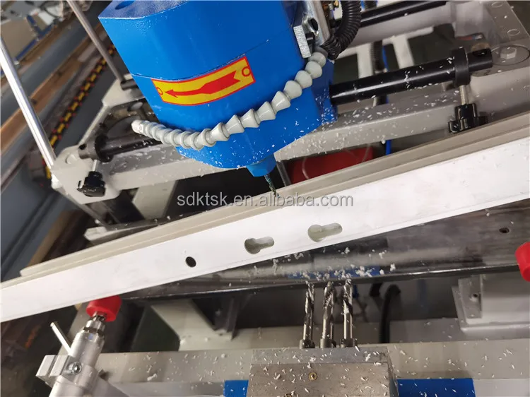 window and door making machine double heads lock hole milling machine slot drilling machine for aluminum profile