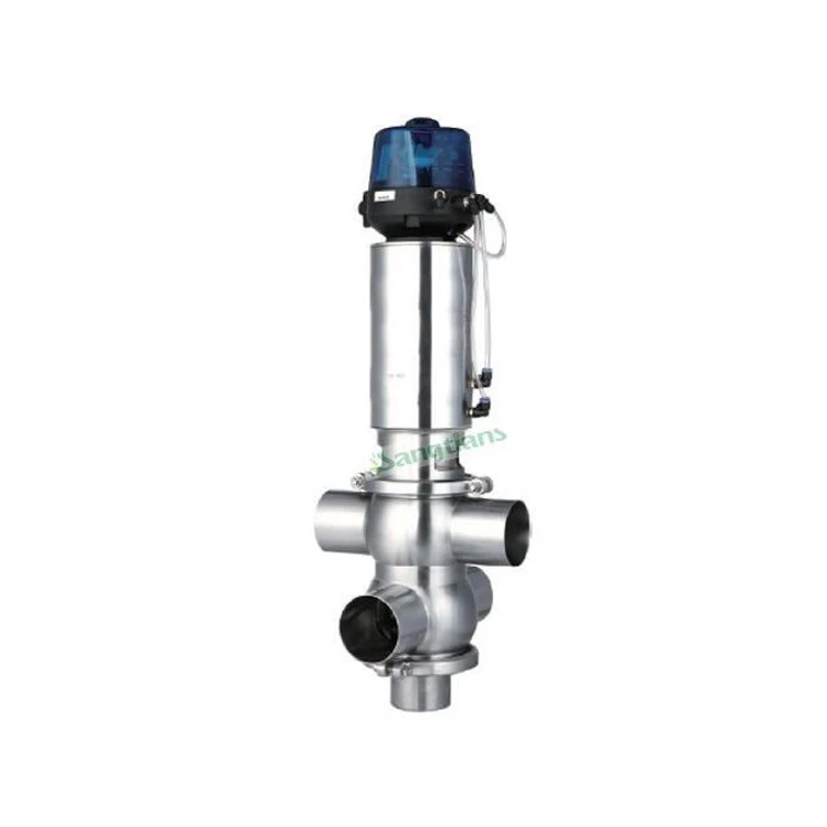 Dairy brewry drink SS304 DN50 food grade liquid diversion valve, stainless steel sanitary mixproof valve