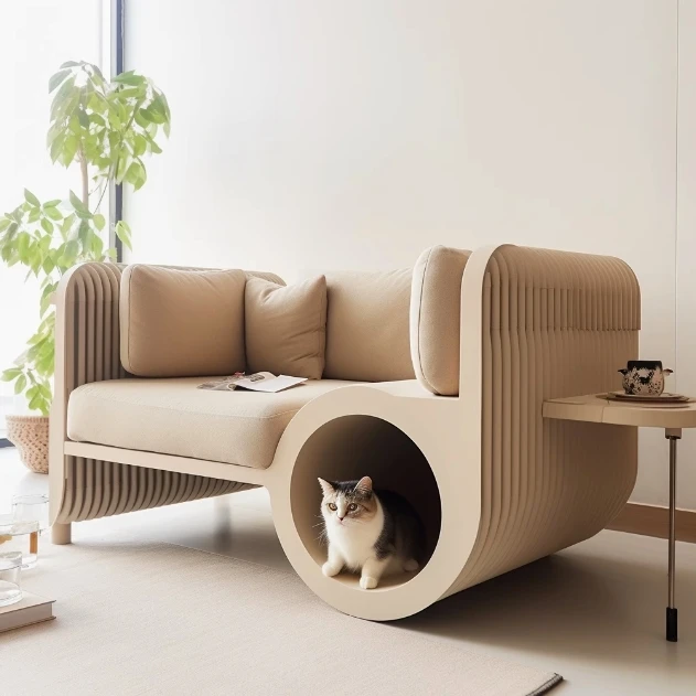 3D Print Cat Bed Kennel Pet Sofa Durable Scratch-Resistant Easy to Clean Pets and Humans Sharing Furniture Customized