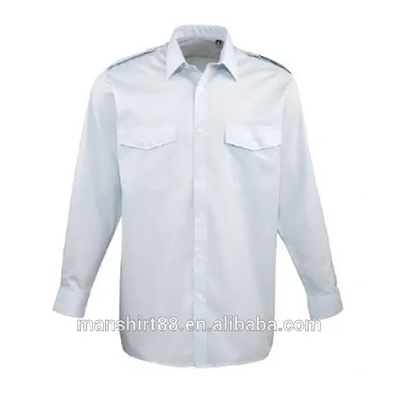 OEM сервис мужская рубашка премиум-класса с длинным рукавом Однотонная авиапилота пилота