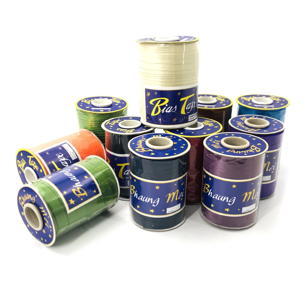 2023 china supplier 10mm,15mm ,22mm,28mm orange white black t/c knit jersey   herringbone polyester bias binding tape