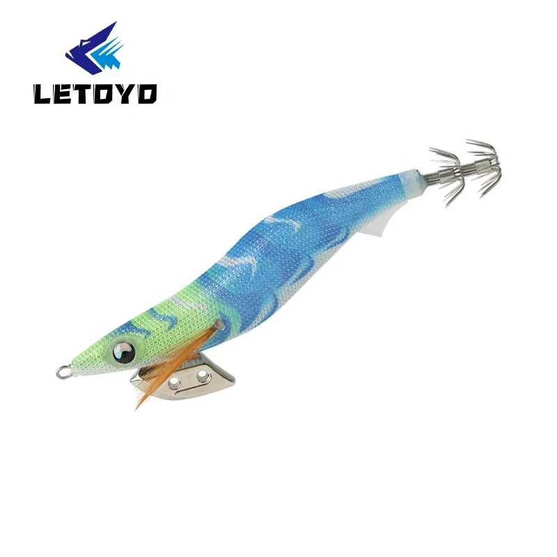 LETOYO LT130840 2.5# 3.0# 3.5# NEONBRIGHT Squid Jig Luminous Body Squid Shape Metal Jig Fishing Glow Japanese Egi Squid Jig