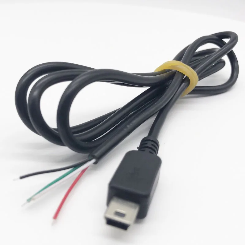 Mini 5P male 4 Core 1m Customize USB Cable Micro male to 4 Core Wire Open End