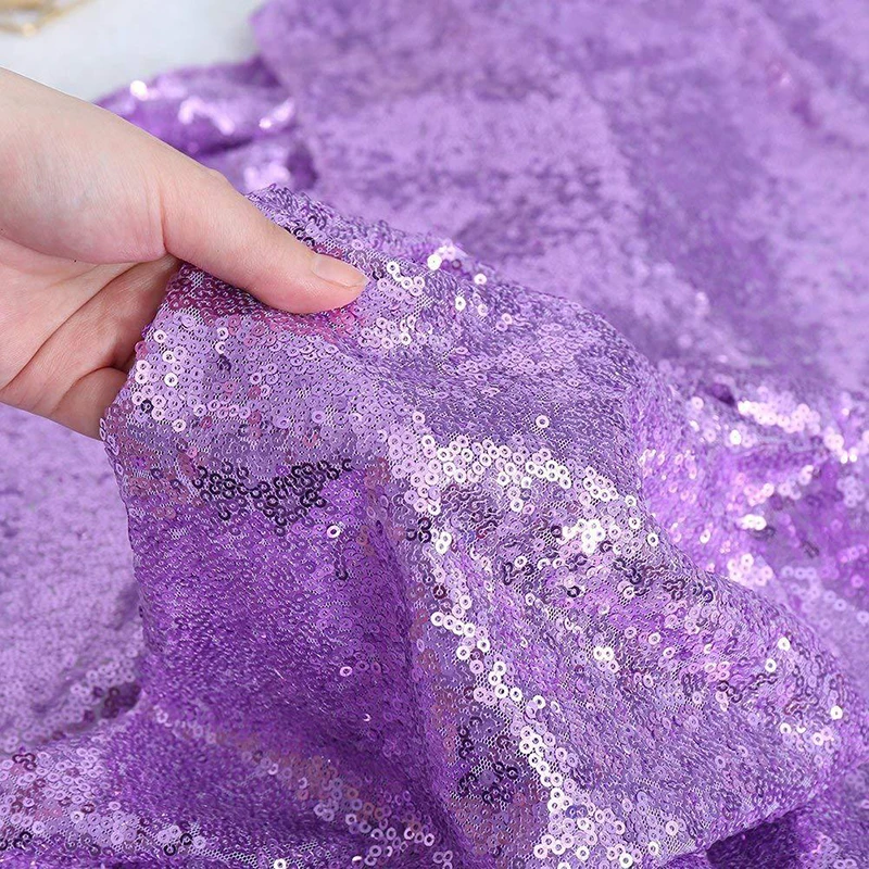 Glitter Sequin Lilac Shiny Rectangular Wedding Table Cloth Square Covers Hotel Banquet Birthday Party Cover