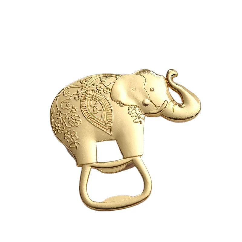 Hot Sale High Class Gold Elephant Wedding Beer Metal Bottle Opener
