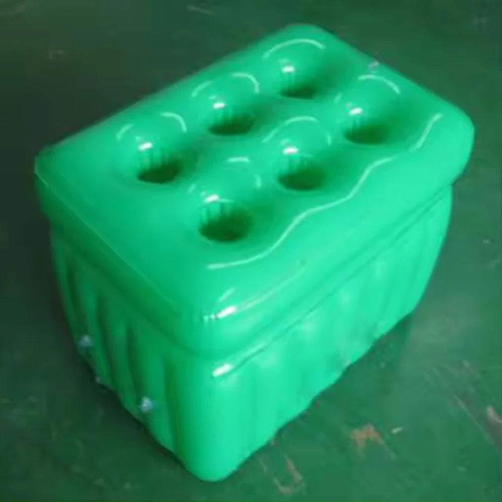 Hot Sale Quality PVC Summer Ice Cooler Square Inflatable Ice Bucket for Advertising