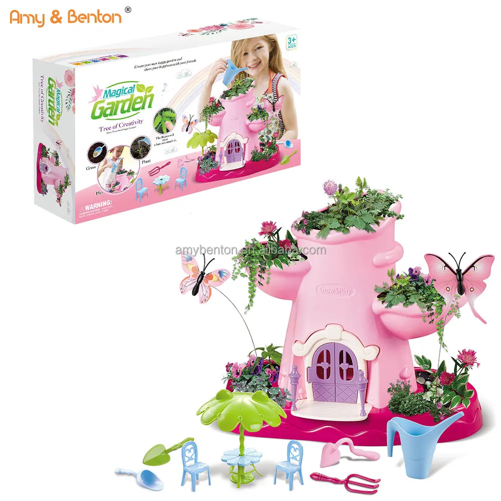 Little Gardener Educational  DIY Fairy Garden Craft Kit Creative Flower House Planting Play Toys Pretend plant grow toy