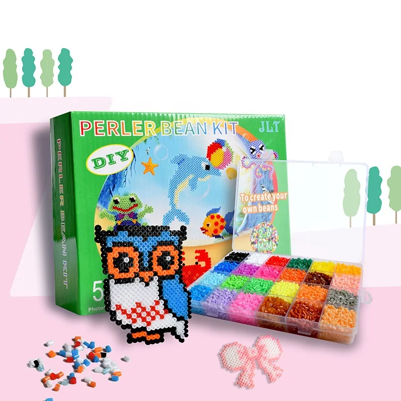 Hot Selling Wholesale DIY Crafts Puzzle Educational Toys 24 Colors 2.6mm Set Hama Perler Fuse Beads Gift Box for Kids